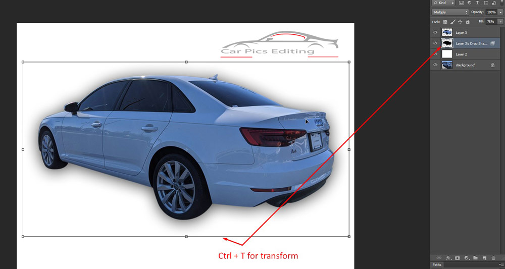 car shadow in Photoshop