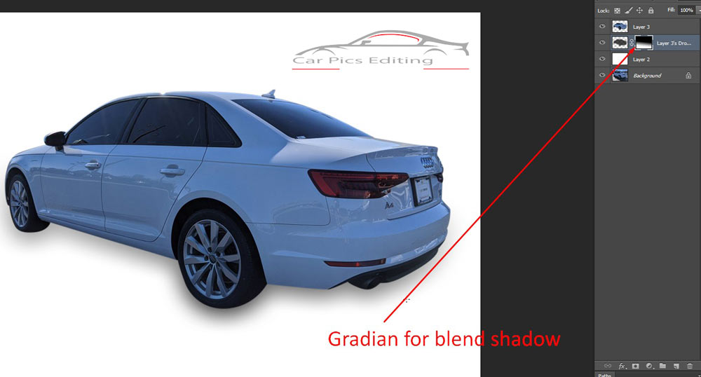car shadow in Photoshop