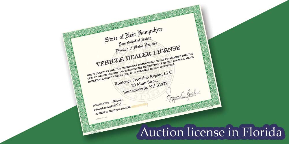Vehicle dealer license 